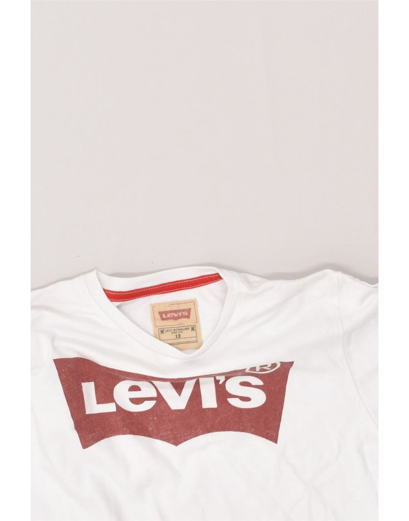 LEVI'S Girls Graphic T-Shirt Top 11-12 Years White Cotton | Vintage Levi's | Thrift | Second-Hand Levi's | Used Clothing | Messina Hembry 