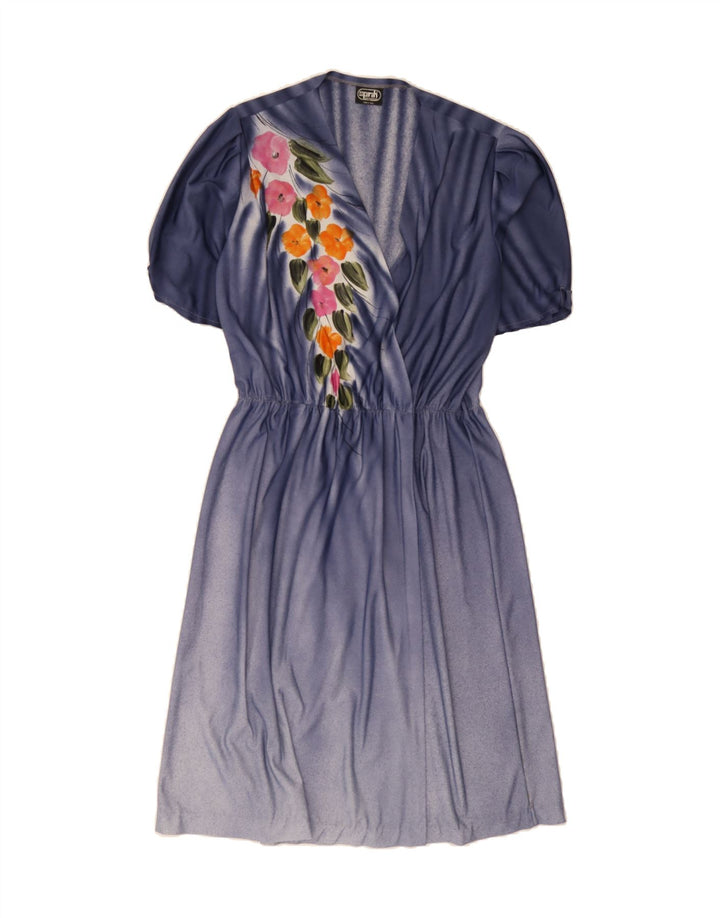 PARAH Womens Maxi Dress UK 16 Large Blue Floral Vintage Parah and Second-Hand Parah from Messina Hembry 