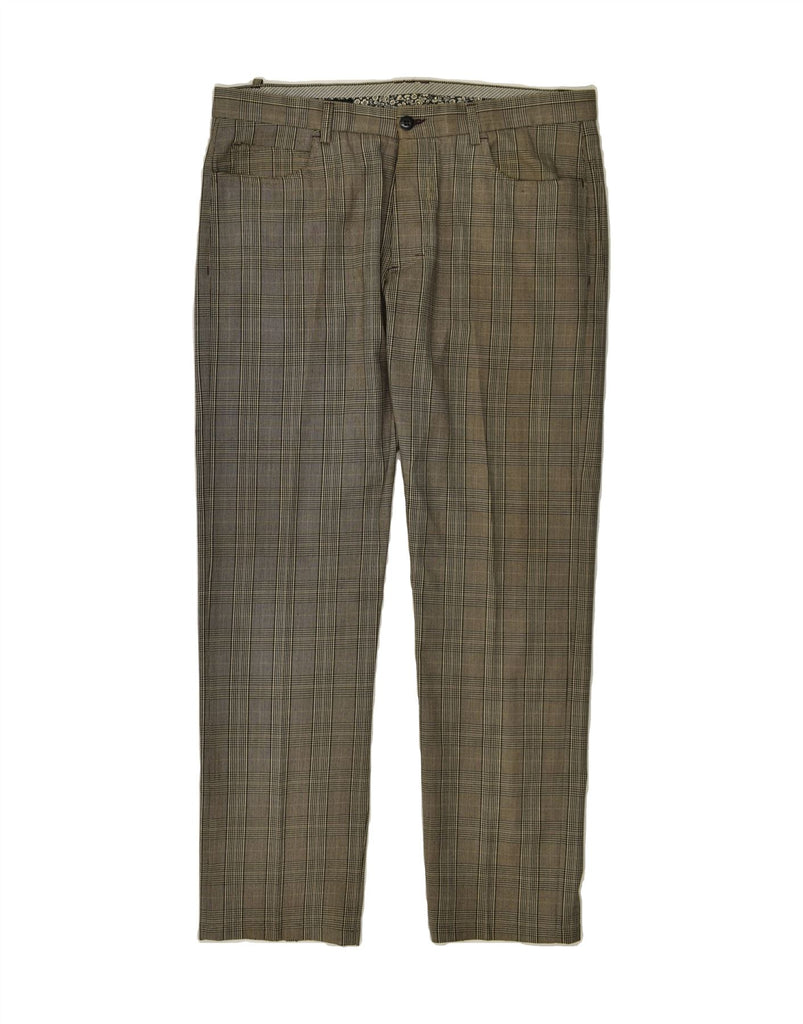 PEUTEREY Mens Slim Casual Trousers W36 L32 Grey Check Polyester | Vintage PEUTEREY | Thrift | Second-Hand PEUTEREY | Used Clothing | Messina Hembry 