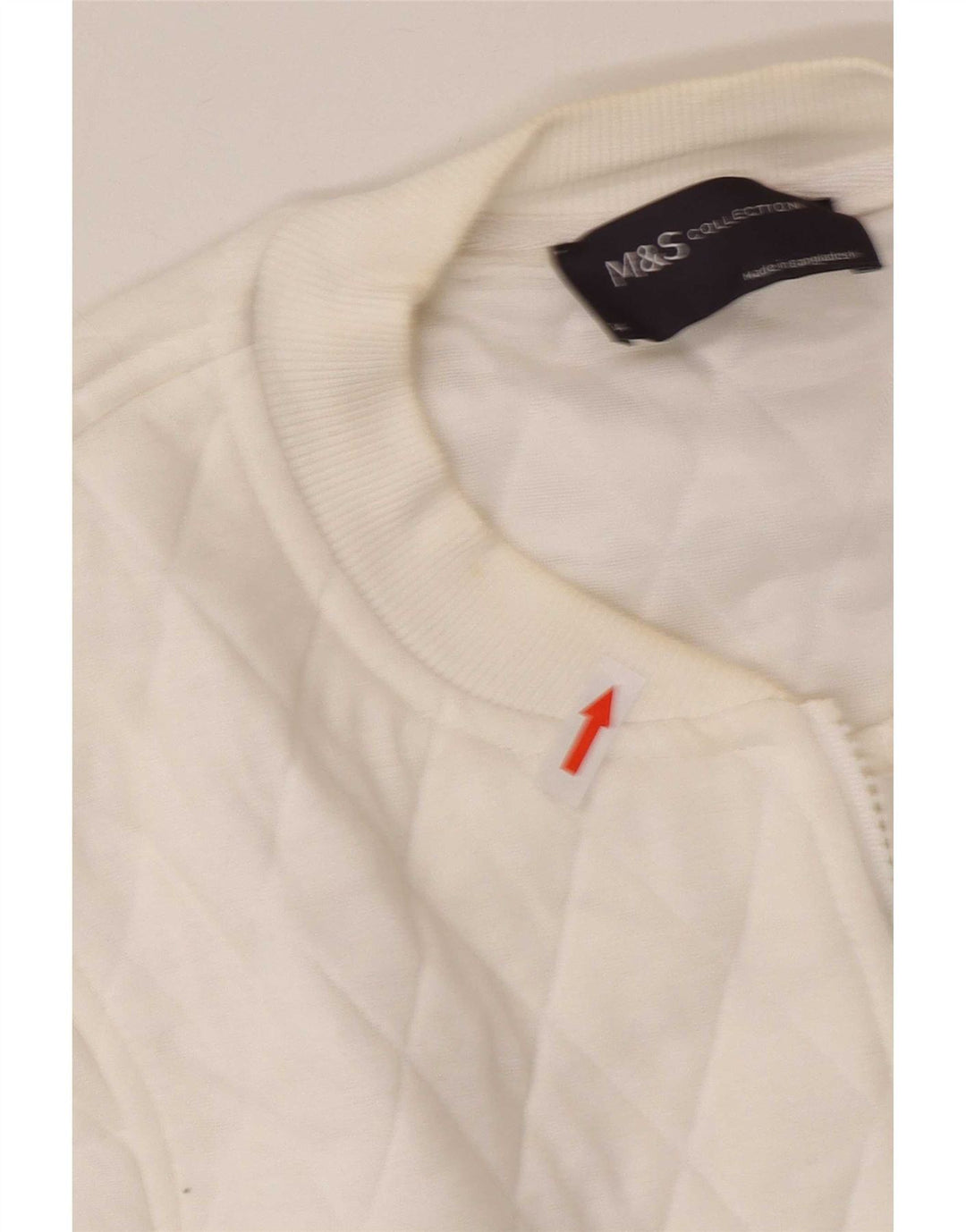 Marks & Spencer Womens Quilted Jacket UK 14 Large  White Polyester