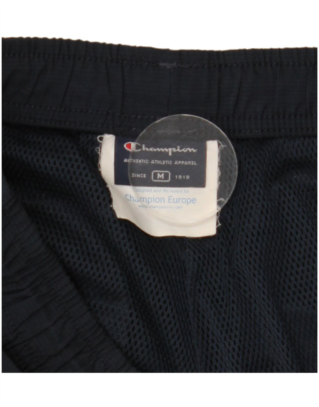 CHAMPION Mens Graphic Bermuda Sport Shorts Medium  Navy Blue Polyester