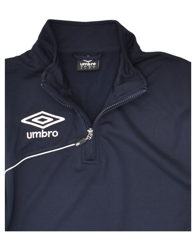 UMBRO Mens Pullover Tracksuit Top Jacket Small Navy Blue Polyester | Vintage Umbro | Thrift | Second-Hand Umbro | Used Clothing | Messina Hembry 