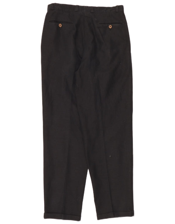 Vintage Mens Pegged Chino Trousers IT 50 Large W32 L32 Black Linen