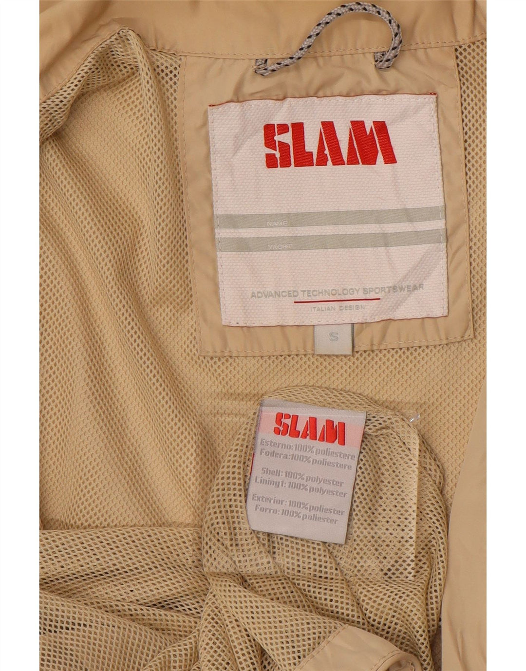 SLAM Womens Rain Jacket UK 8 Small Beige Polyester
