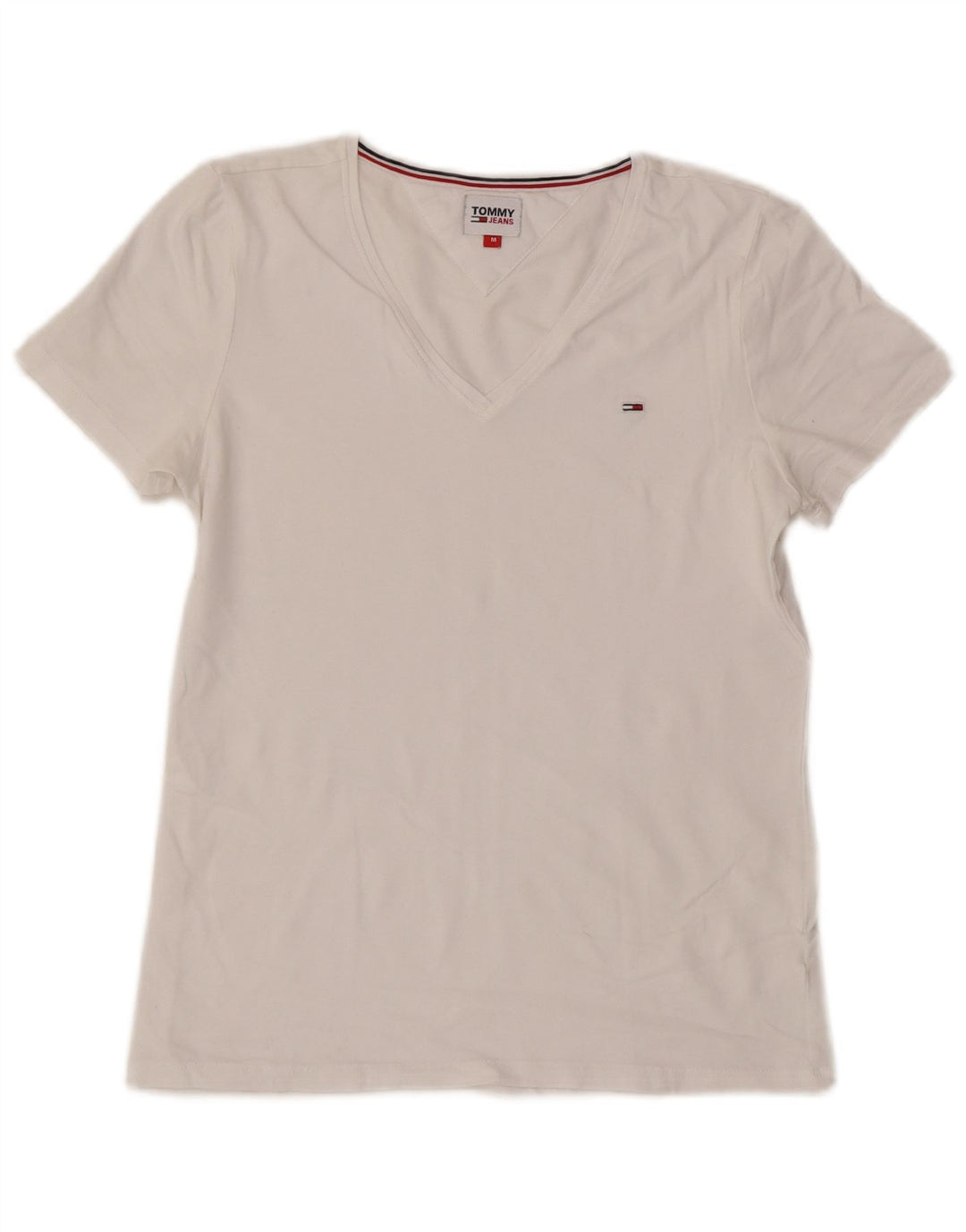 Tommy Hilfiger Womens T-Shirt Top UK 12 Medium White