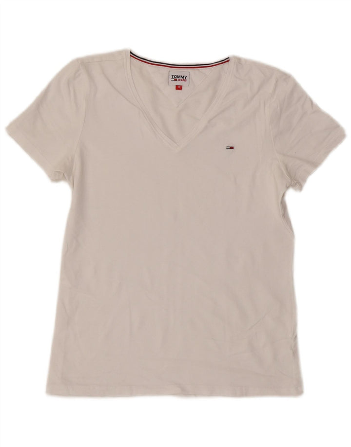 Tommy Hilfiger Womens T-Shirt Top UK 12 Medium White