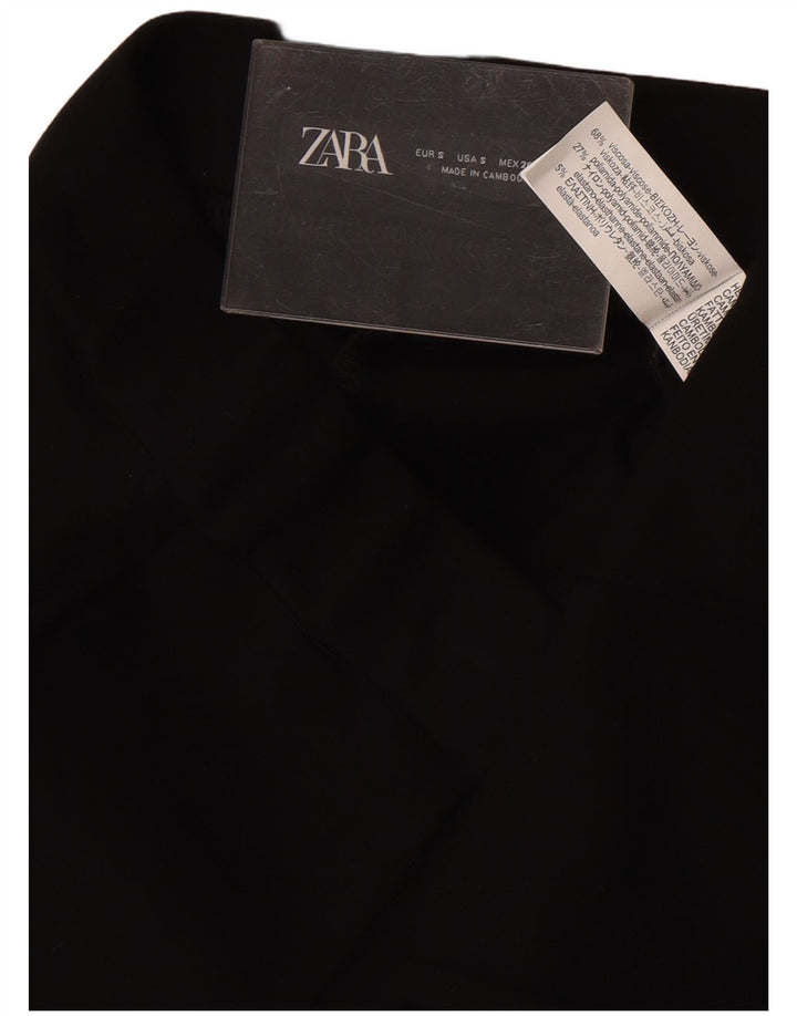 Zara Womens Bootcut Suit Trousers Small W26 L29 Black Viscose