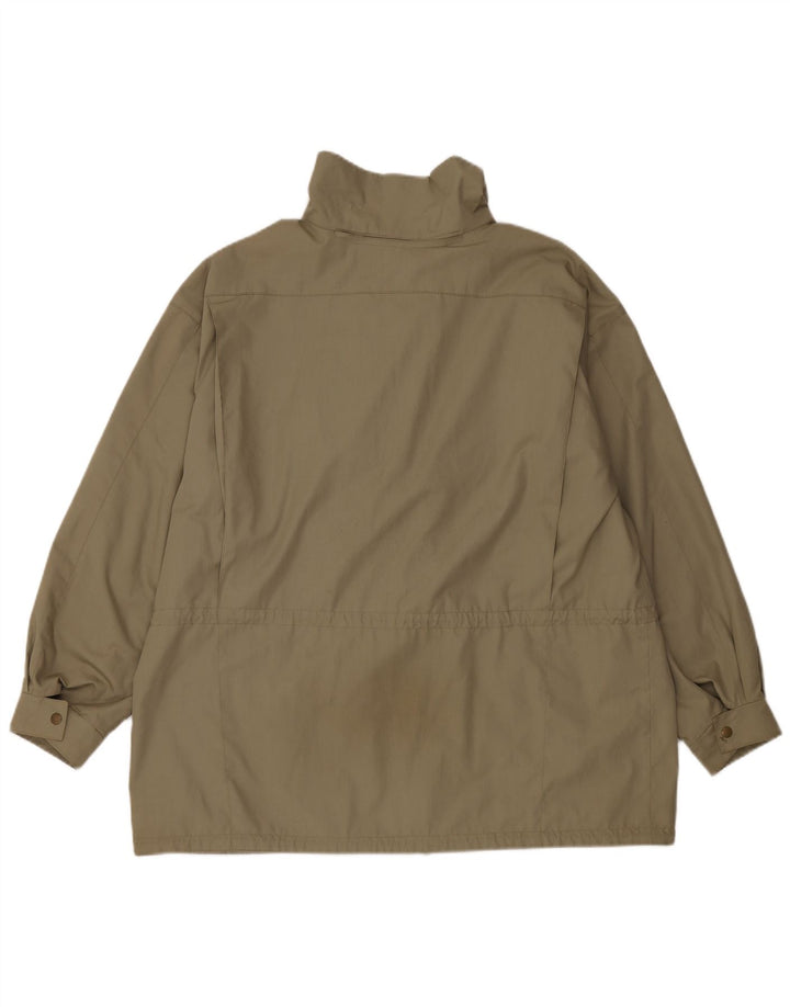 Diolen Womens Loose Fit Hooded Rain Jacket EU 48 2XL Khaki Polyester