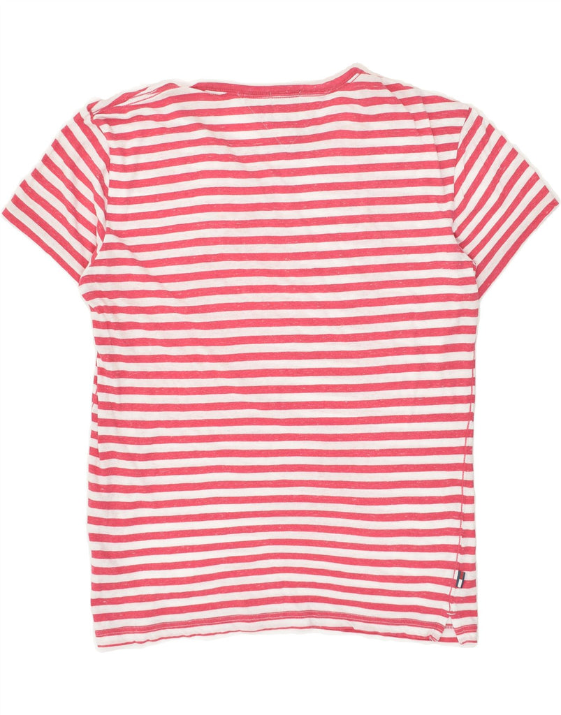 TOMMY HILFIGER Womens T-Shirt Top UK 18 XL Pink Striped Vintage Tommy Hilfiger and Second-Hand Tommy Hilfiger from Messina Hembry 