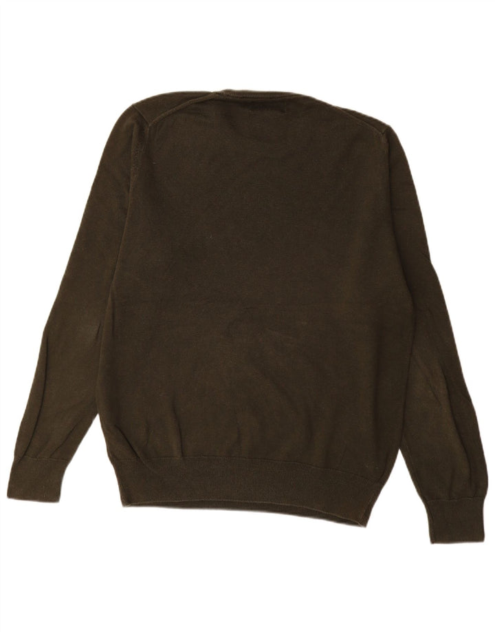 Marks & Spencer Mens Crew Neck Jumper Sweater Medium Khaki Cotton