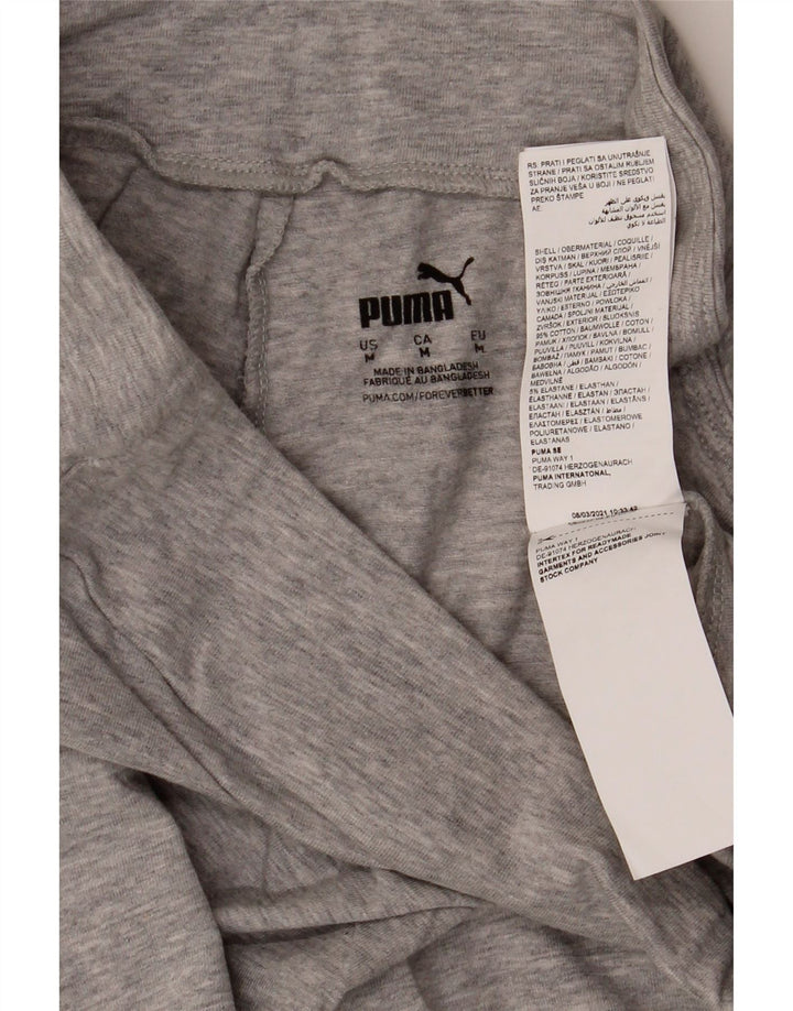 Puma Womens Graphic Leggings UK 14 Medium  Grey Cotton