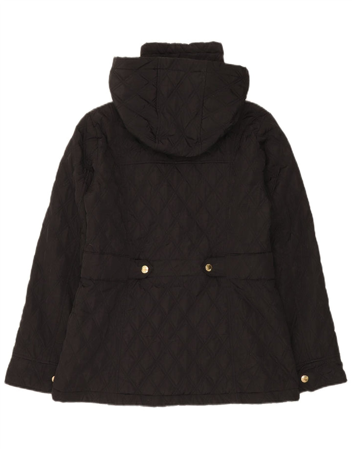 Michael Kors Womens Hooded Oversized Quilted Jacket UK 10 Small Black