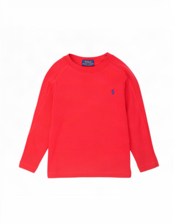 Polo Ralph Lauren Baby Boys Top Long Sleeve 18-24 Months Red Cotton