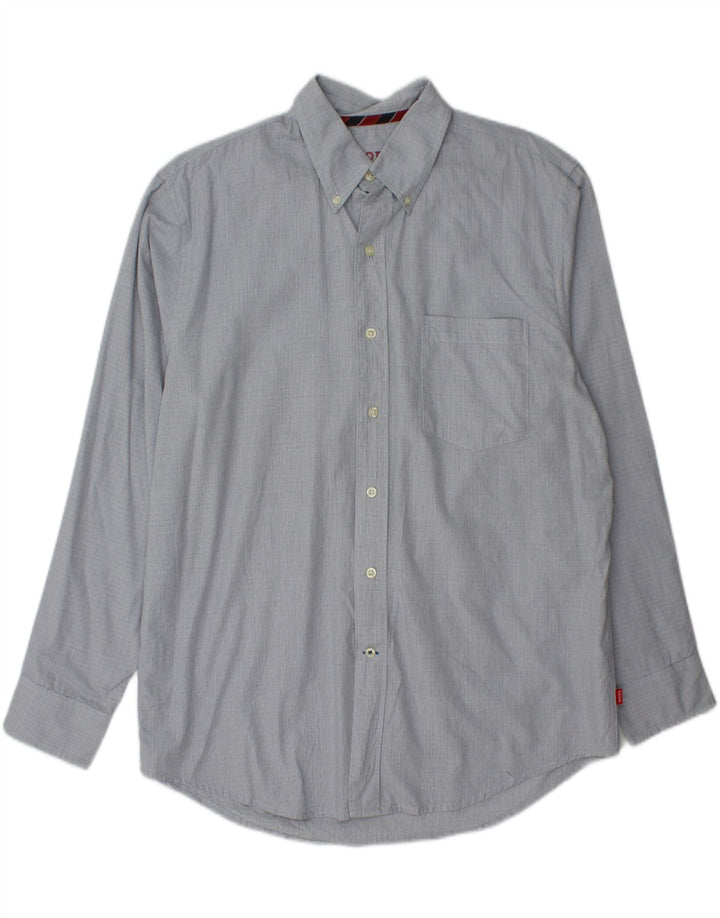IZOD Mens Shirt Medium Blue Check Cotton Vintage Izod and Second-Hand Izod from Messina Hembry 