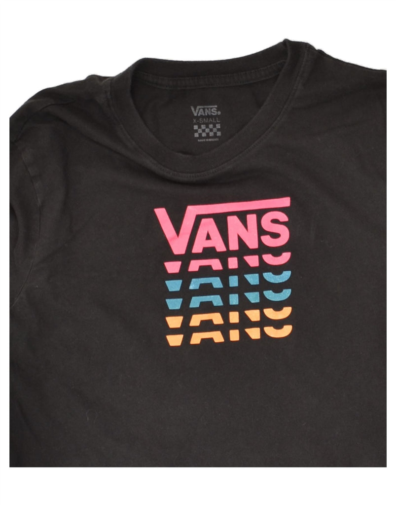 VANS Womens Graphic Sweatshirt Jumper UK 6 XS Black | Vintage Vans | Thrift | Second-Hand Vans | Used Clothing | Messina Hembry 