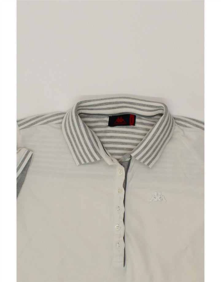 KAPPA Womens Polo Shirt UK 16 Large White Cotton Vintage Kappa and Second-Hand Kappa from Messina Hembry 