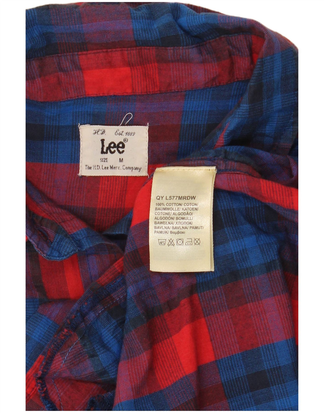 Lee Womens Short Sleeves Shirt Dress UK 12 Medium Red Check Cotton