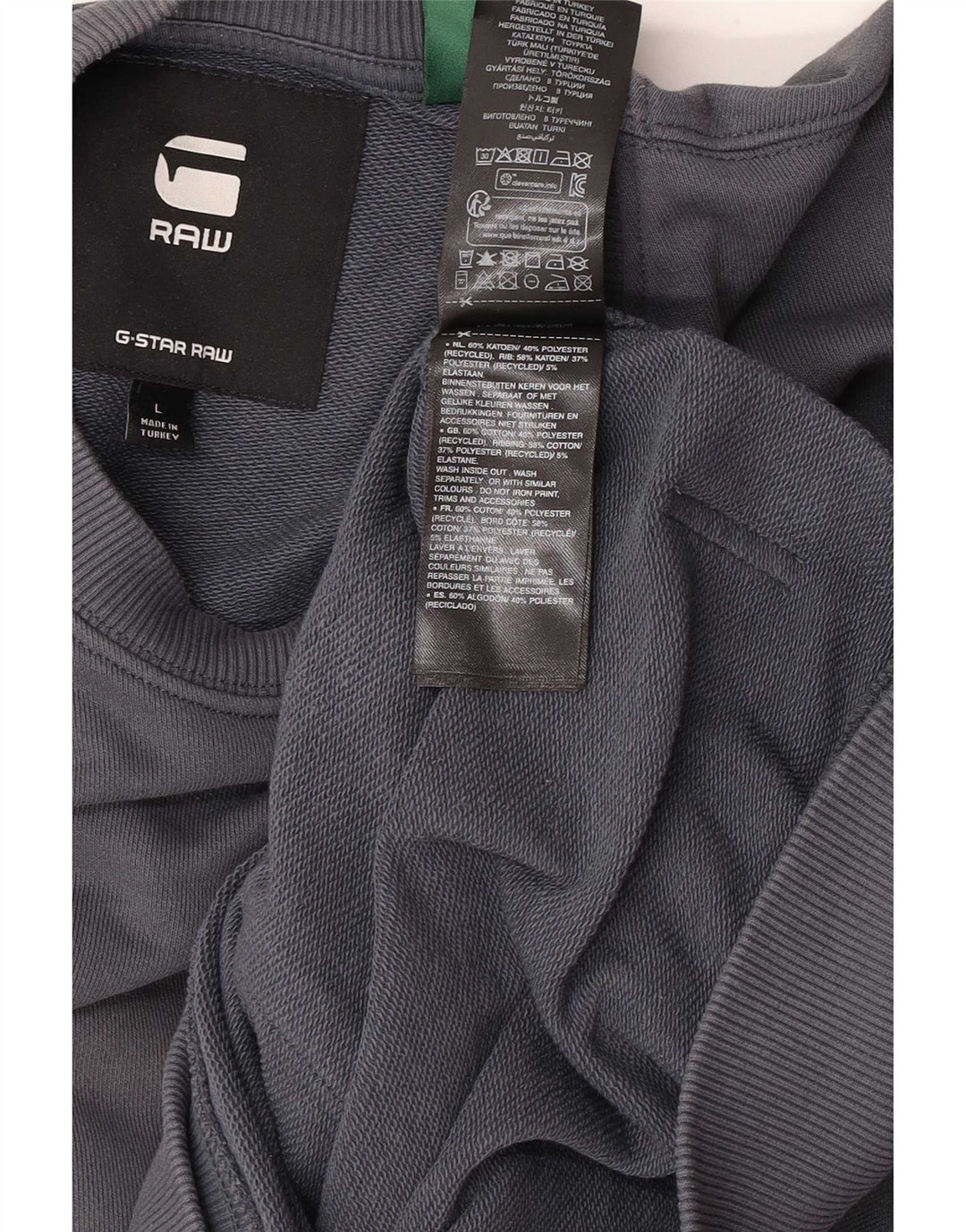 G-Star Mens Sweatshirt Jumper Large Grey Cotton