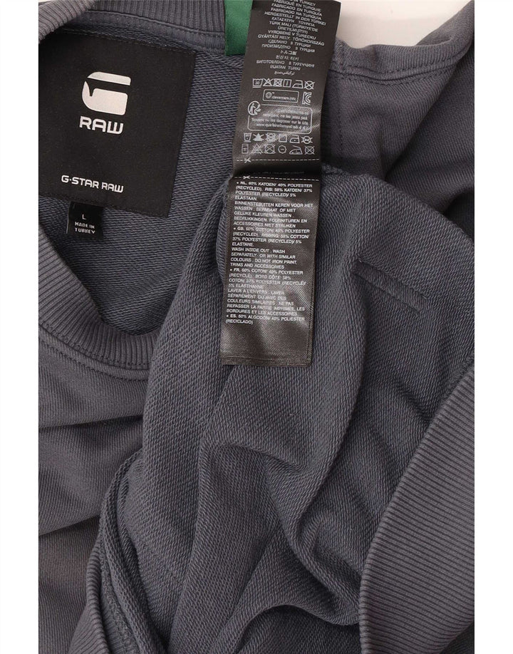G-Star Mens Sweatshirt Jumper Large Grey Cotton