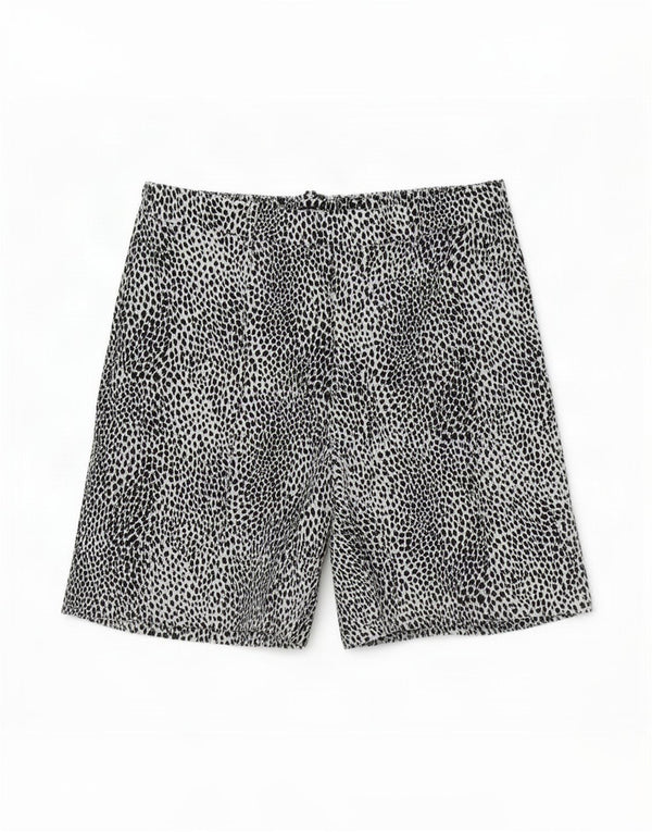 Marks & Spencer Womens Chino Shorts UK 16 Large W34 Black Animal Print