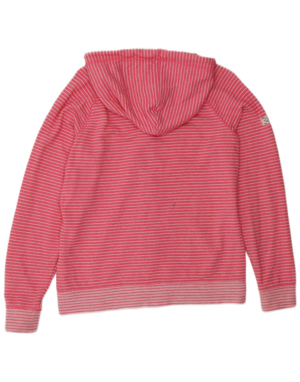 Joules Womens Zip Hoodie Sweater UK 14 Large Pink Striped