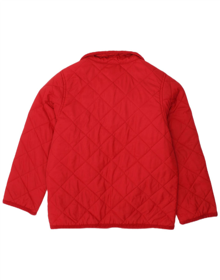 Benetton Girls Quilted Jacket 4-5 Years XS Red Polyamide