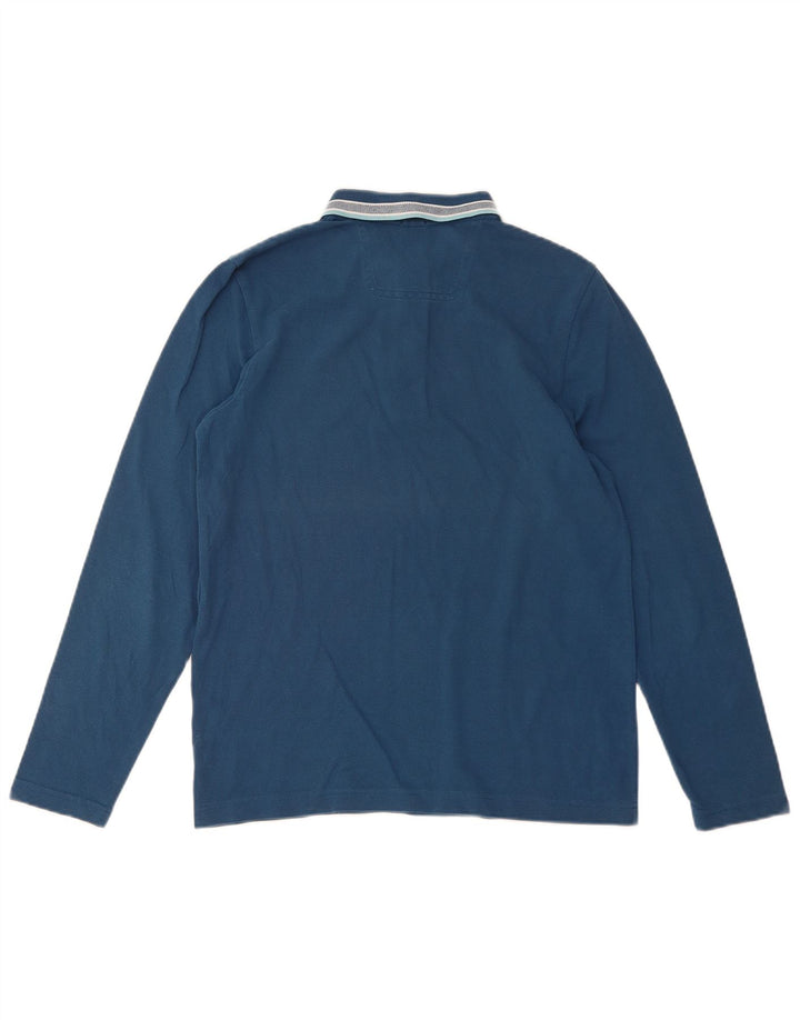 HUGO BOSS Mens Long Sleeve Regular Fit Polo Shirt Small Blue