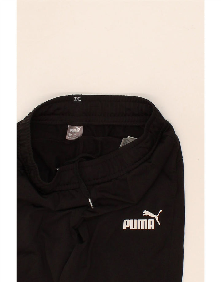 PUMA Boys Tracksuit Trousers Joggers 11-12 Years  Black Polyester Vintage Puma and Second-Hand Puma from Messina Hembry 