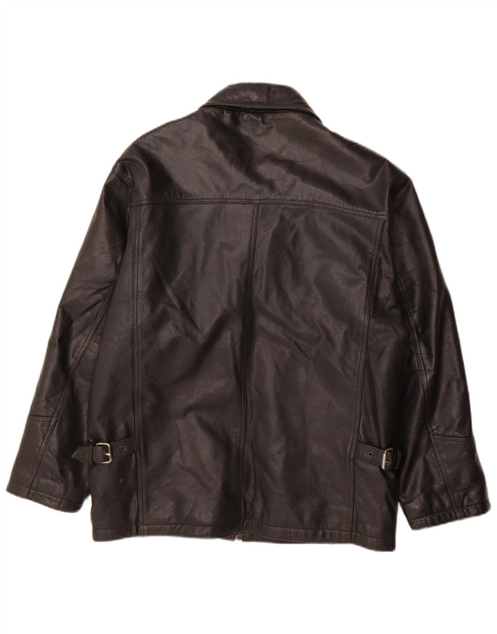 Vintage Mens Leather Jacket UK 38 Medium Black Leather