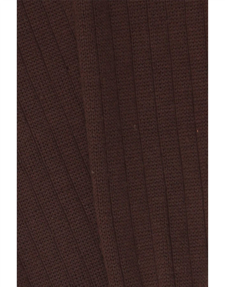 Vintage Womens Knit Leather Jacket IT 44 Medium Brown