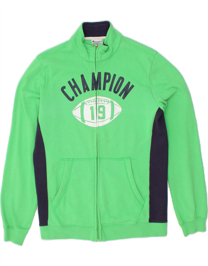 CHAMPION Boys Graphic Tracksuit Top Jacket 13-14 Years XL Green Vintage Champion and Second-Hand Champion from Messina Hembry 