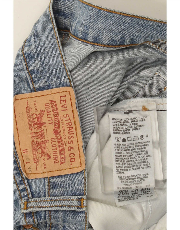 Levi's Mens Straight Jeans W38 L34 Blue Cotton