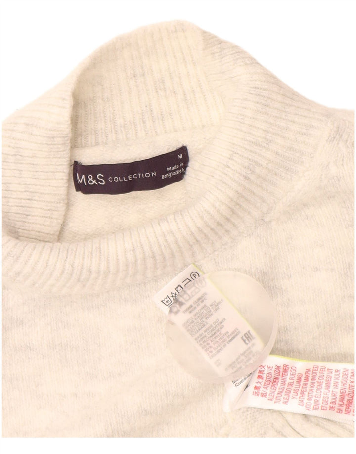 Marks & Spencer Womens Turtle Neck Jumper Sweater UK 14 Medium White