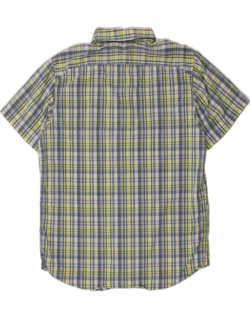 COLUMBIA Mens Omni-Wick Short Sleeve Shirt Medium Green Check Cotton Vintage Columbia and Second-Hand Columbia from Messina Hembry 