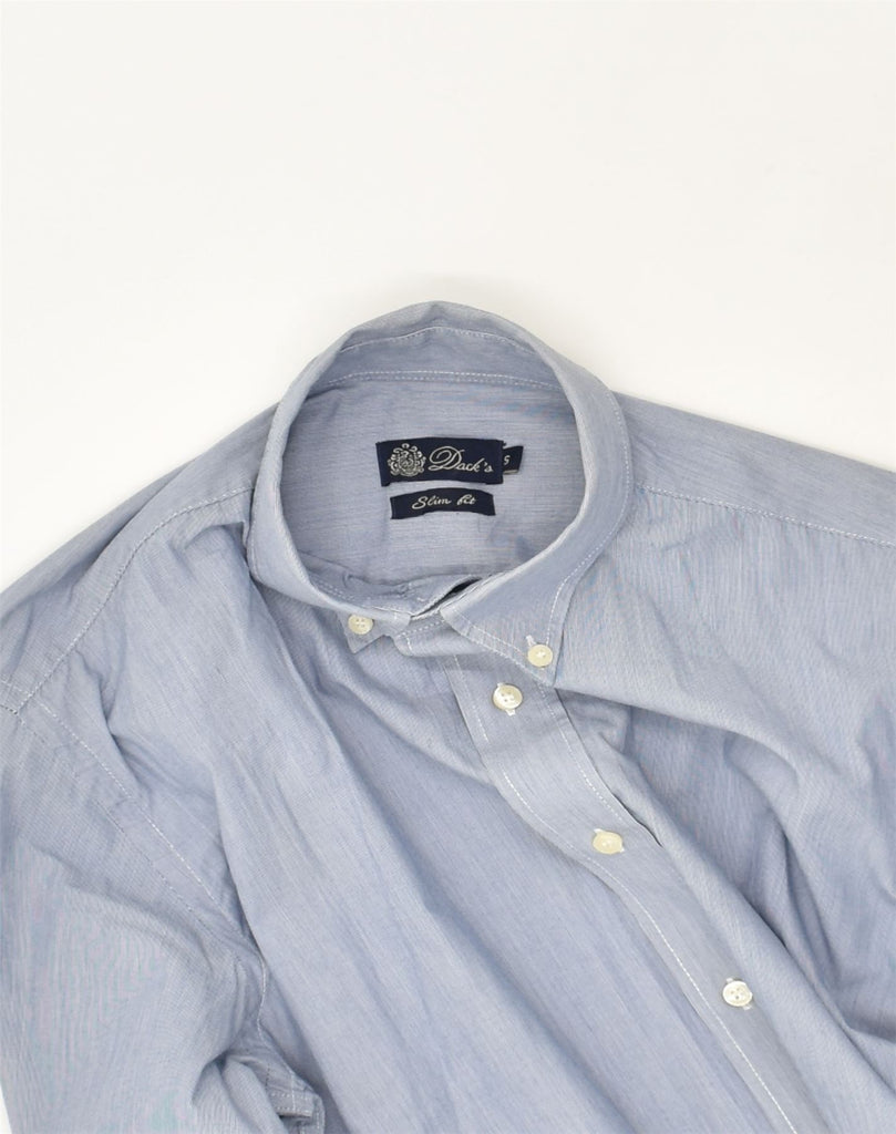 DACK'S Mens Slim Fit Shirt Small Blue Cotton | Vintage Dack's | Thrift | Second-Hand Dack's | Used Clothing | Messina Hembry 