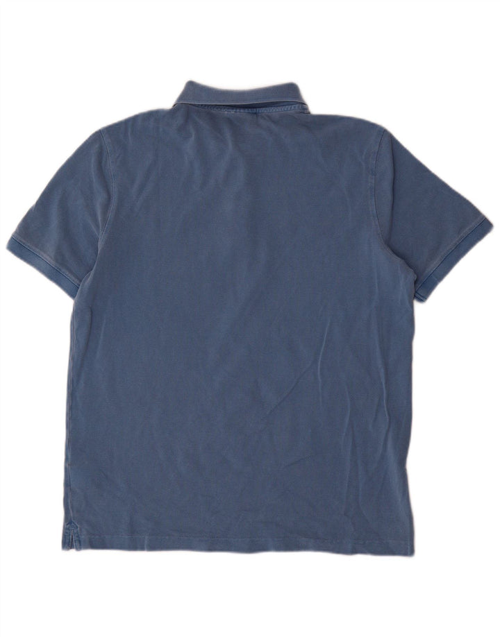 Calvin Klein Mens Polo Shirt Medium Blue Cotton