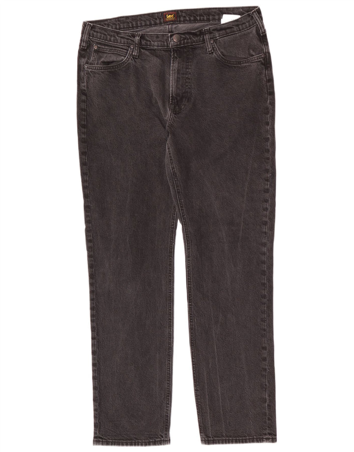 Lee Mens West Straight Jeans W36 L34 Black Cotton