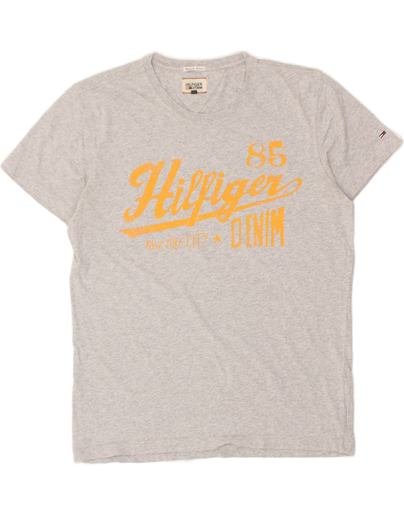 TOMMY HILFIGER Mens Graphic T-Shirt Top Large Grey Cotton | Vintage Tommy Hilfiger | Thrift | Second-Hand Tommy Hilfiger | Used Clothing | Messina Hembry 