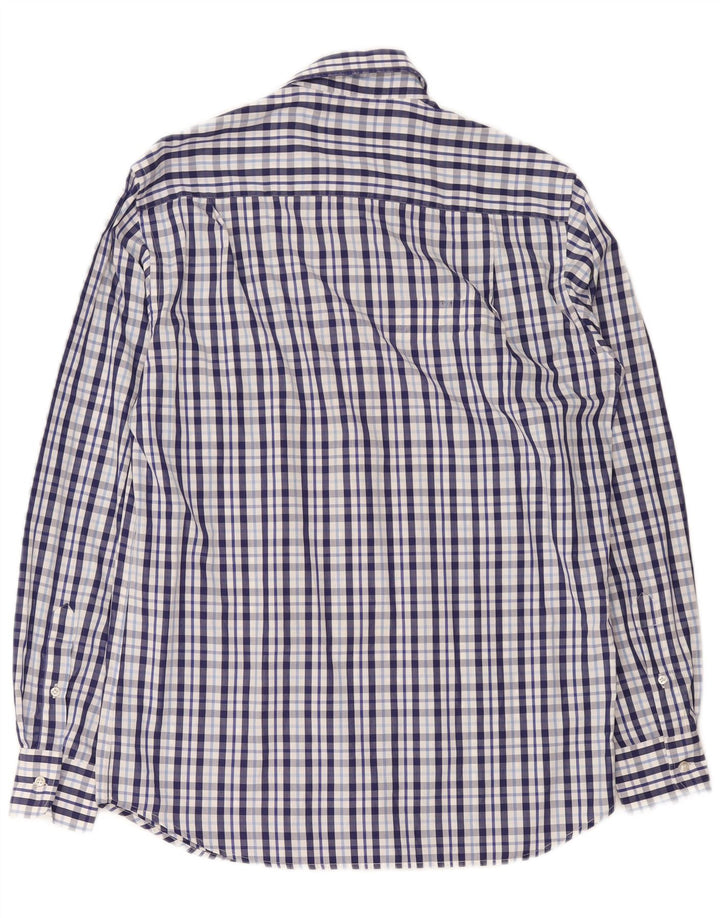 Paul & Shark Mens Checked  Shirt Medium Blue Check Cotton