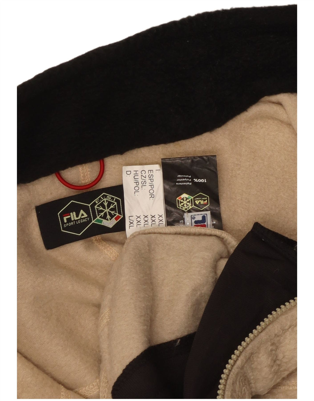 Fila Mens Fleece Jacket UK 40 Large Beige Polyester