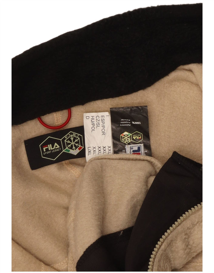 Fila Mens Fleece Jacket UK 40 Large Beige Polyester