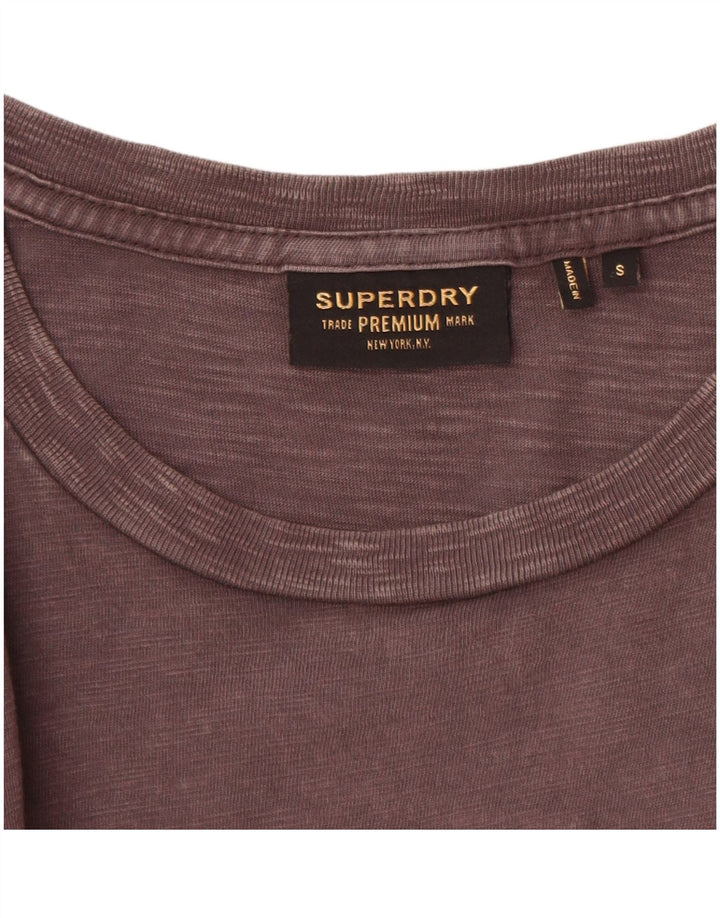 SUPERDRY Mens T-Shirt Top Small Grey Cotton