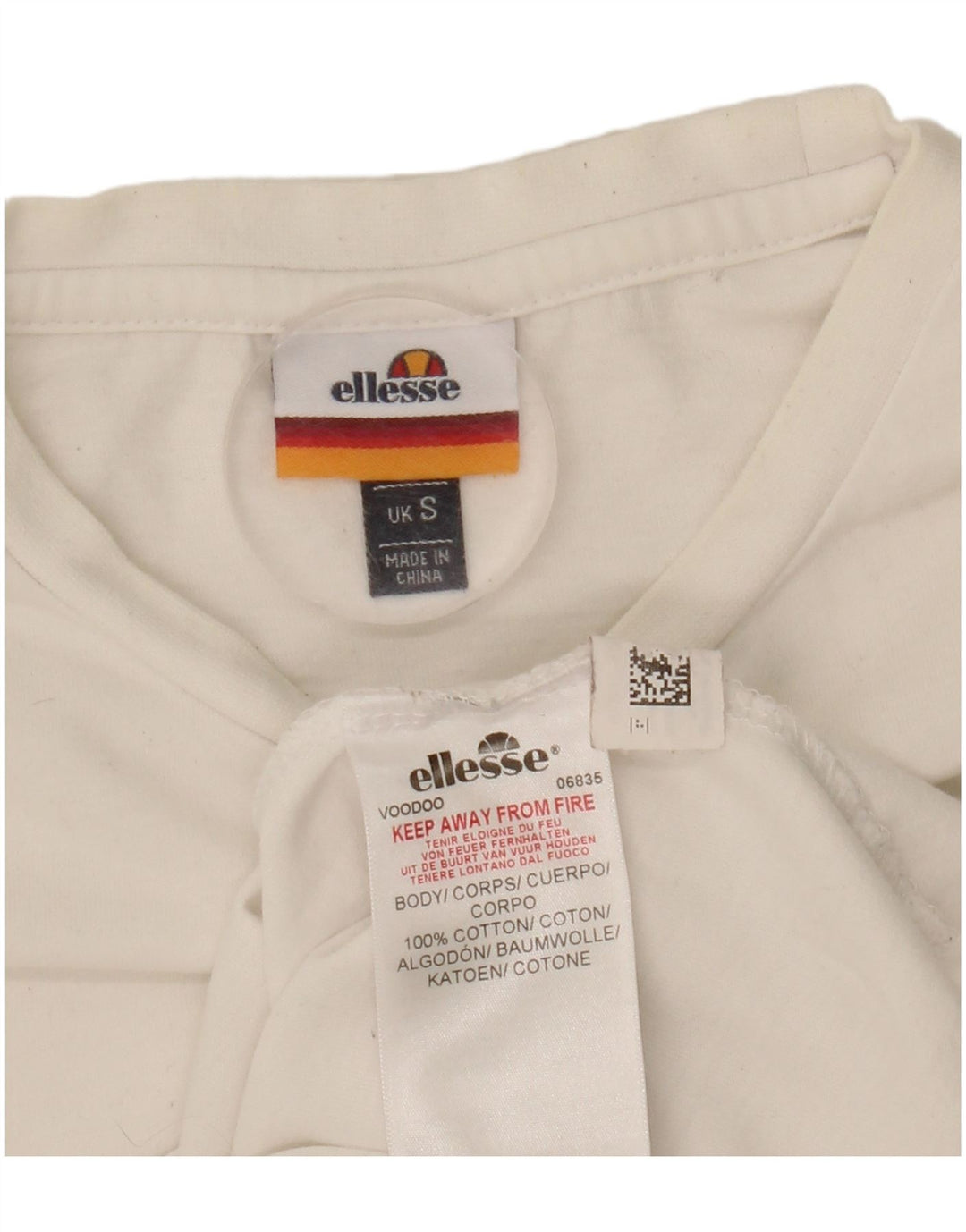 Ellesi Womens T-Shirt Top UK 10 Small White Cotton
