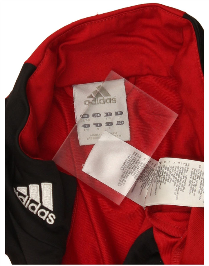 ADIDAS Mens Tracksuit Top Jacket UK 38/40 Medium Red Colourblock Polyester