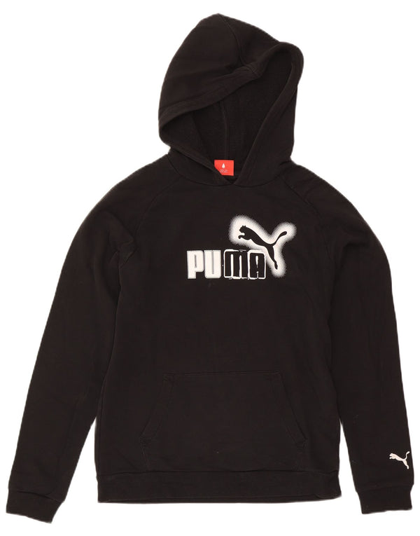 Puma Boys Graphic Hoodie Jumper 13-14 Years Black