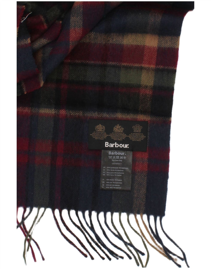 Barbour Mens Rectangle Scarf One Size Multicoloured Plaid Lambswool Classic