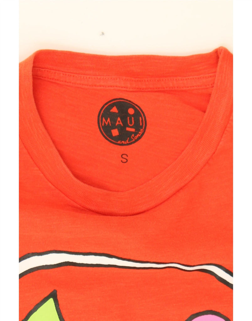 MAUI AND SONS Mens Graphic T-Shirt Top Small Orange Cotton Vintage Maui and Sons and Second-Hand Maui and Sons from Messina Hembry 
