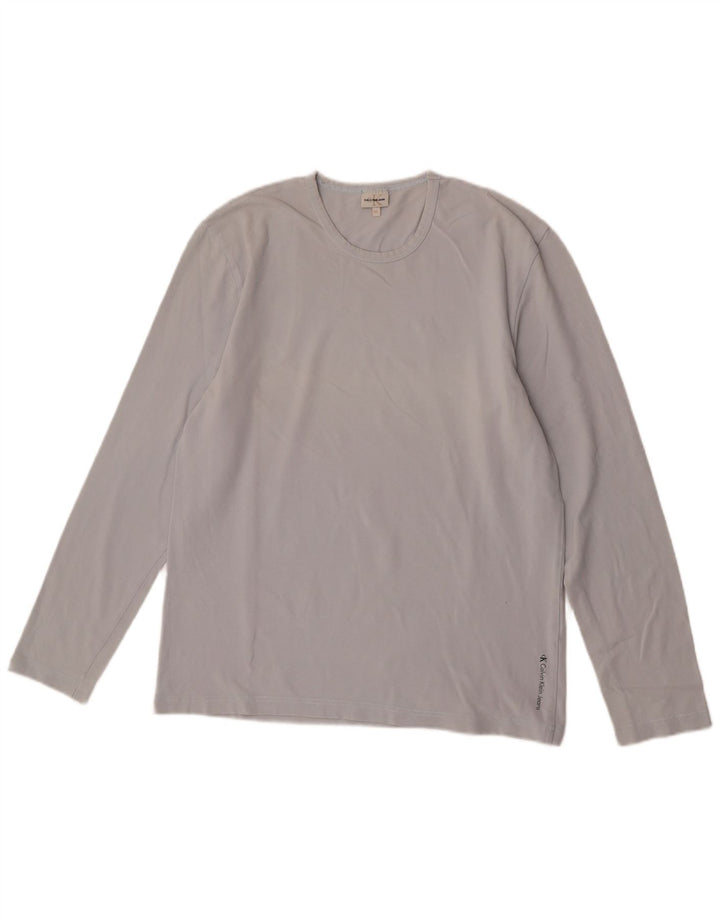 Calvin Klein Jeans Womens Top Long Sleeve UK 18 XL Grey