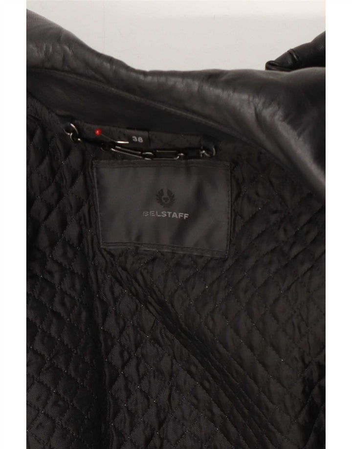 Belstaff Womens Leather Biker Jacket IT 38 XS Black