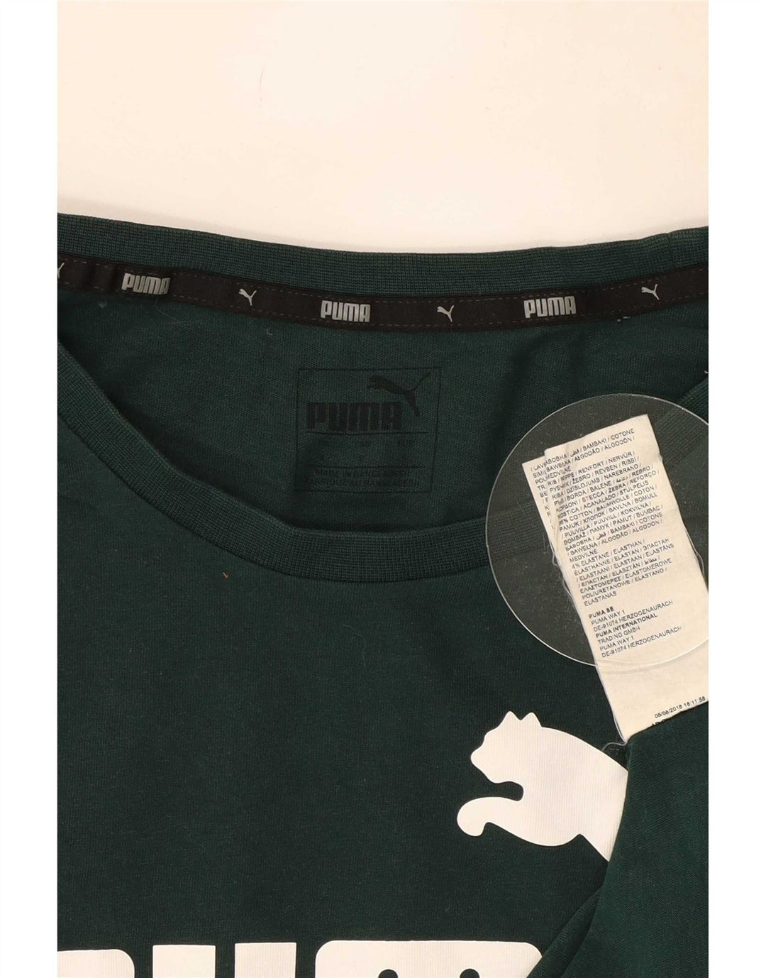 Puma Mens Graphic T-Shirt Top Small Green Cotton